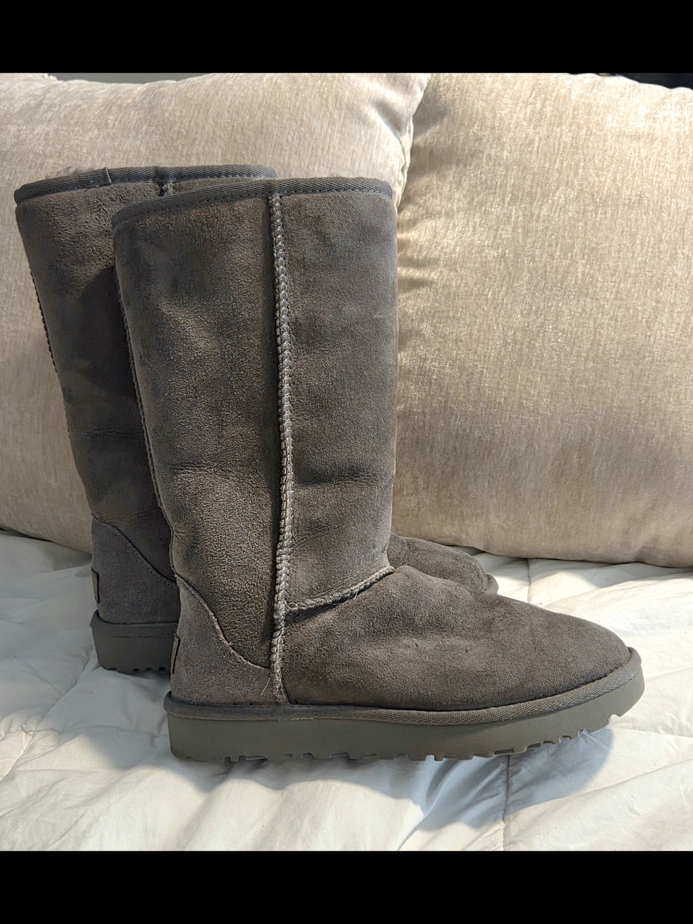 UGG Women's Tall Suede Boots in Charcoal Gray